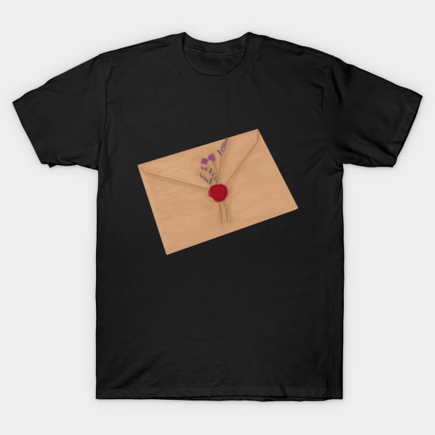 Envelope waxed sealed with flowers T-Shirt by Becky-Marie